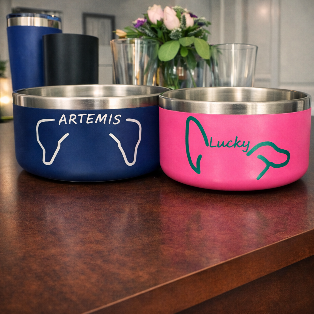 Custom Pet Ears Food or Water Dish – Made from Your Pet’s Photo