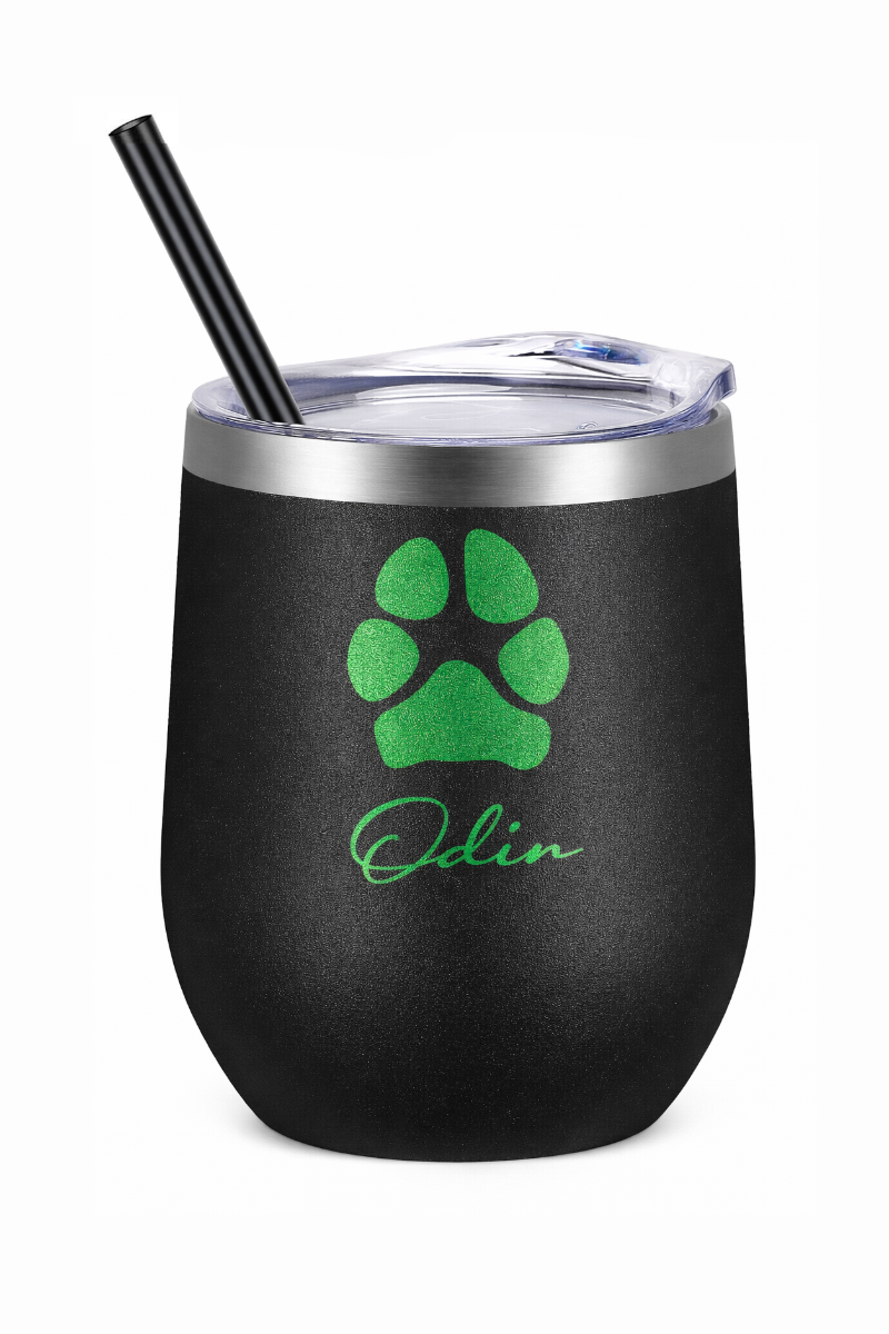 Custom Paw Print Wine Tumbler – Made from Your Pet’s Photo