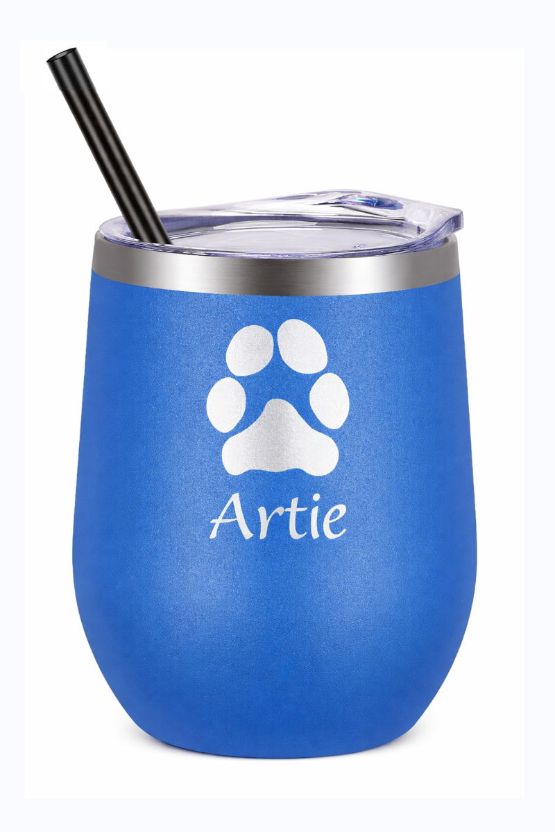 Custom Paw Print Wine Tumbler – Made from Your Pet’s Photo