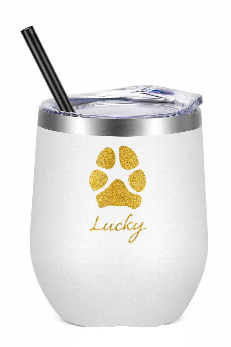 Custom Paw Print Wine Tumbler – Made from Your Pet’s Photo