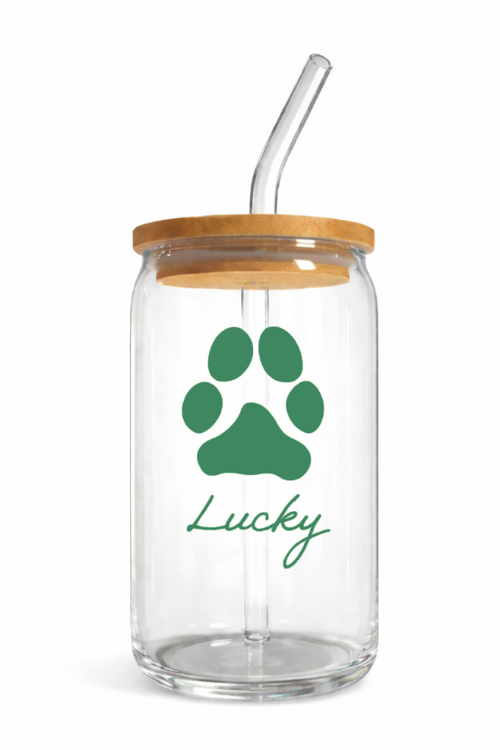 Custom Paw Print Glass – Made from Your Pet’s Photo