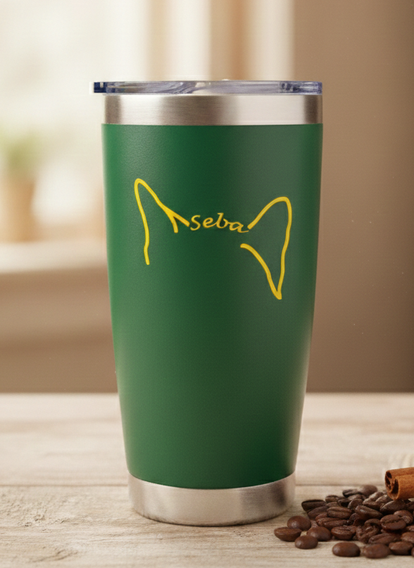Custom Pet Ears 20 oz Tumbler – Made from Your Pet’s Photo