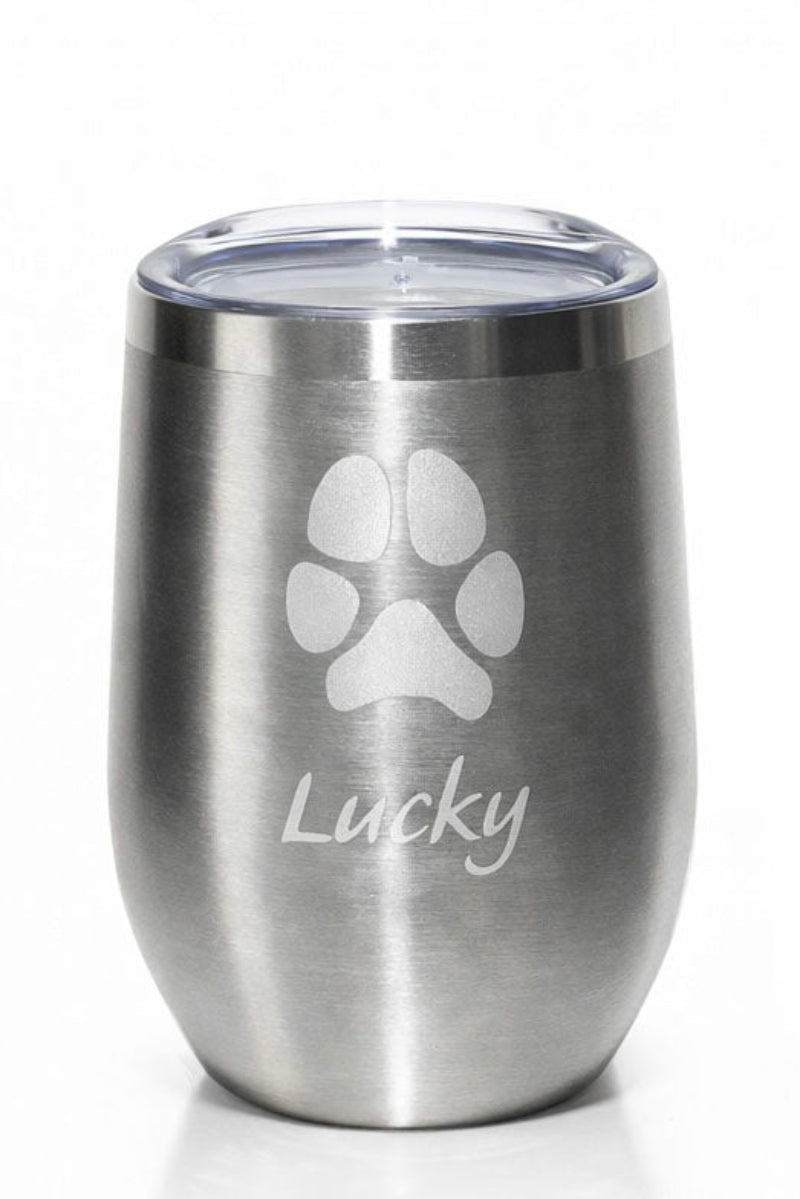 Custom Paw Print Wine Tumbler – Made from Your Pet’s Photo
