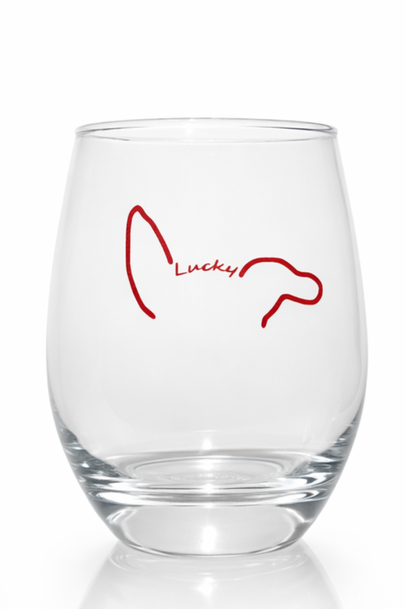Custom Pet Ear Stemless Wine Glass – Made from Your Pet’s Photo