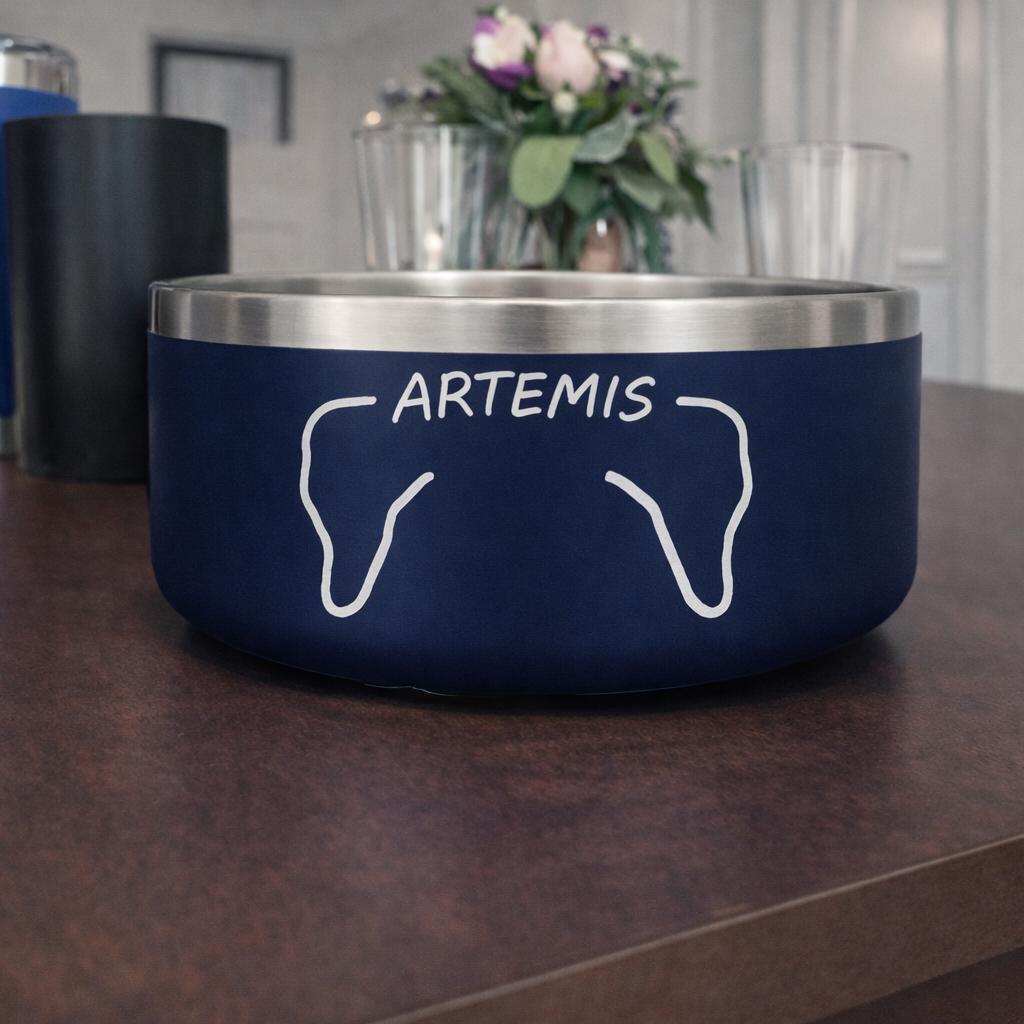 Custom Pet Ears Food or Water Dish – Made from Your Pet’s Photo