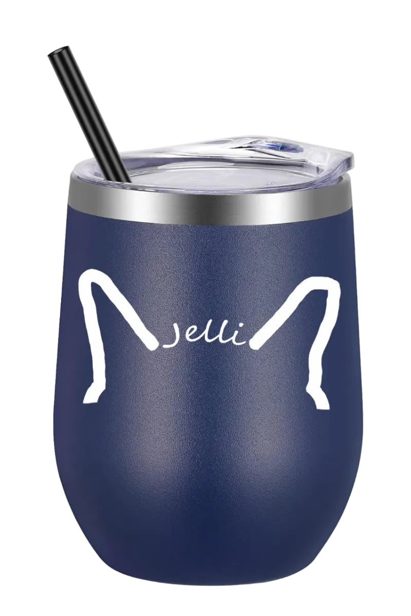 Custom Pet Ears Wine Tumbler – Made from Your Pet’s Photo